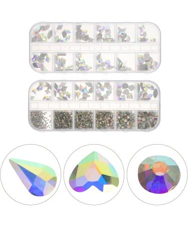 LALAFINA 2 Boxes Nail Art Accessories Nail Accessories Bulk Rhinestones 3d Gold Nail Jewels Rhinestones Diy Nail Nail Art Decors Diy Nail Diamonds Glass Drill Nail Drill Resin 13X5X1CM Assorted Color 1 - Buy Online on GoSupps.com