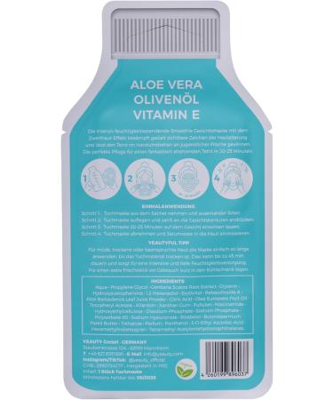  Yeauty YEAUTY SMOOTHIE - Moisturizing face mask with aloe vera olive oil and vitamin E - For intensive care and radiant skin - 100% biodegradable - 1 pack - Buy Online on GoSupps.com