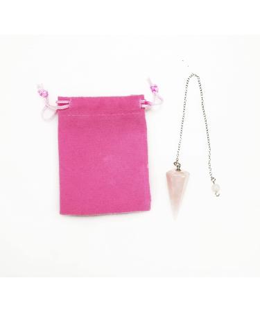Rose quartz pendulum crystal pendulum hexagonal vintage crystal pendulum for dinghy rod chakra-zreiki observation wicca meditation spendula (pink)