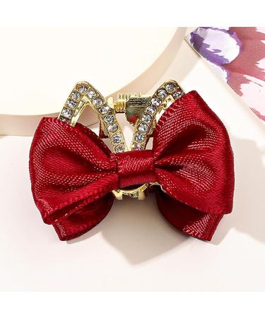 Women Hair Clip Bowknot Decor Shiny Rhinestones Rabbit Ear Hair Pin Anti-slip Teeth Small Hairpin Hair Accessories - Buy Online on GoSupps.com