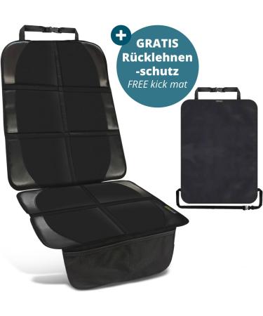 SmartPeas Child Seat Cover in Black with Free Backrest Protector - Universal Fit, Isofix Compatible, Non-Slip, Easy to Clean, Secure Installation - 1cm Upholstery High Backrest - Buy Online on GoSupps.com