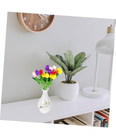 Ciieeo Desktop Decor Office Plants Hydroponics Holder Vase Table Container Decorative Desk Home Delicate White 7X13CM - Buy Online on GoSupps.com