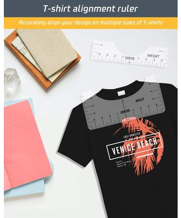 6Pcs T-Shirt Alignment Tool - Center Designs for Adult, Youth, Toddler, Infant - Transparent - Buy Online on GoSupps.com