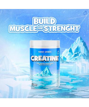 Yummy Sports Pure Creatine Monohydrate - 5g Creatine Powder per Serving - Muscle Gain Endurance Strength Energy Boost Pre Workout Supplement - Creatine Monohydrate 500g - Buy Online on GoSupps.com