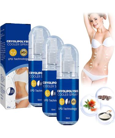 Japanese LPGTech Cryolipolysis Cooler Spray  Body Shaping Condensation Spray  Anti-Cellulite Spray for Burning Subcutaneous Fat and Preventing Fat Accumulation (3PCS)