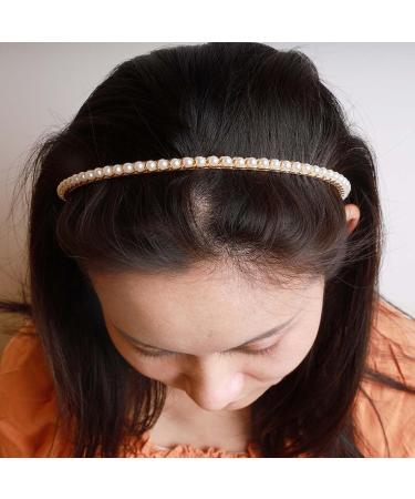 TseenYi Pearl Hairband Headband Gold Metal Pearl Headbands Jewelry for Women and Girls Bride Bridesmaid Wedding Hairpin Hair Band Valentine s day - Buy Online on GoSupps.com
