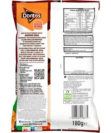 Doritos Burger King Flame Grilled Whopper 180g - Pack of 1 - Buy Online on GoSupps.com