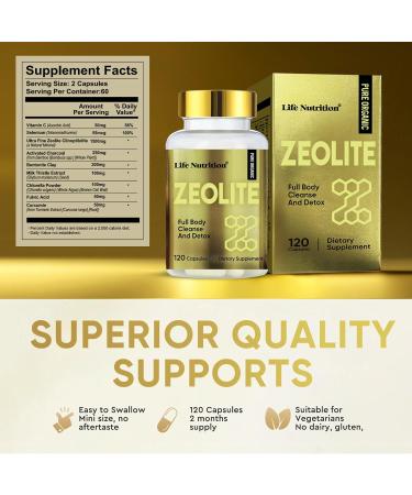 Life Nutrition 2300mg Zeolite Detox Capsules for Kids and Adults Natural Premium Liquid Zeolite 120 pcs Gut Health and Immune System Support Gentle Daily Detox and Energ 120 Count (Pack of 1) - Buy Online on GoSupps.com