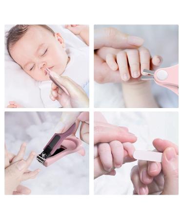 4-in-1 Baby Nail Care Set - Baby Nail Clippers Scissors File & Tweezers in Cute Pink Case | Perfect Manicure & Pedicure Set for Newborns & Infants - Buy Online on GoSupps.com