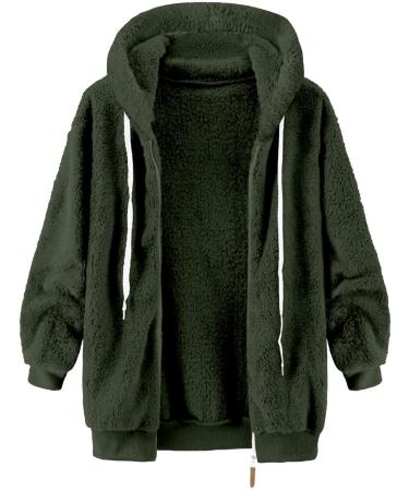 Hanxiulin Oversized Plush Hoodie Jacket - Women's Warm Fleece Winter Coat 5XL | Stylish Outdoor Trench Coat - Buy Online on GoSupps.com
