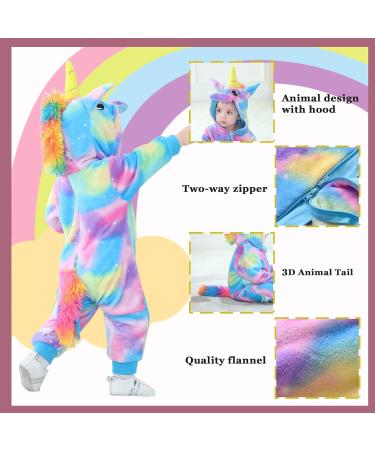 Doladola Baby Unicorn Flannel Hooded Romper | Toddler's Jumpsuit | Infant Outfit 2-3 Years | Multicolor - Buy Online on GoSupps.com
