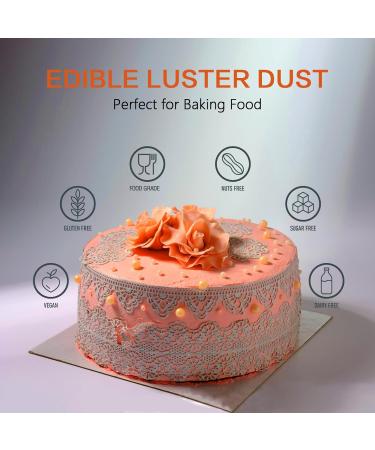 Edible Luster Dust RoseGold Luster Dust 12g Food Grade Metallic Shimmer Edible Glitter for Desserts Cake Decorating Baking Fondant Chocolate Candy Drinks Cookies Vegan - Buy Online on GoSupps.com