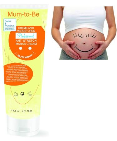 Blue & Navy Bretania - Pro Stretch Mark Cream | Preventive & Repair | Natural | Clinically Tested | Pregnancy & Postpartum | Fast 200 ml - Buy Online on GoSupps.com