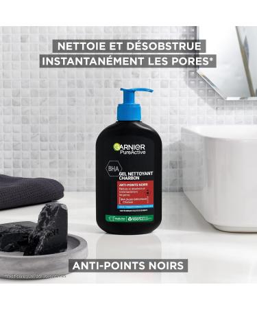 Garnier Pure Active - Charcoal Cleansing Gel - Reduces Blackheads & Pimples - Cleanses & Unclogs Pores - BHA & Charcoal - Vegan & Cruelty Free - Acne-Prone Skin - 250 ml - Buy Online on GoSupps.com