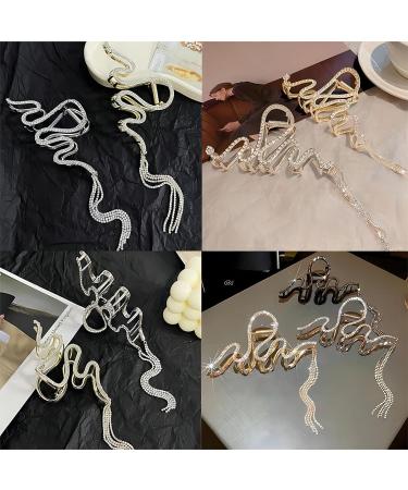 Deluxe Metal Rhinestone Snake Claw Clip for Thick Hair - Silver - Buy Online on GoSupps.com