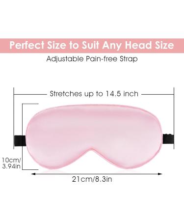 Silk Sleep Mask 2 Pack - Soft Light Blocking Eye Masks with Storage Bags & Ear Plugs for Travel | Adjustable for Men & Women (Black & Pink - Buy Online on GoSupps.com