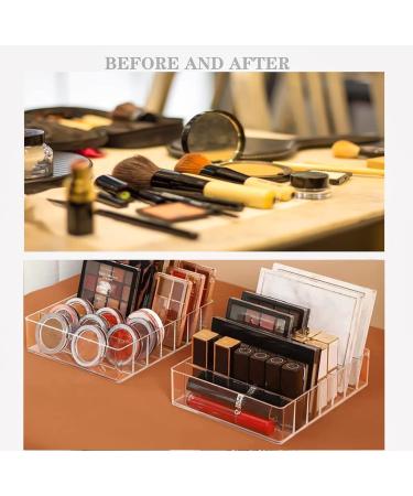 Wlauqueta Eyeshadow Palette Organizer - 7 Sections Divided Makeup Acrylic Palette Holder for Makeup Vanity Cosmetics - Buy Online on GoSupps.com