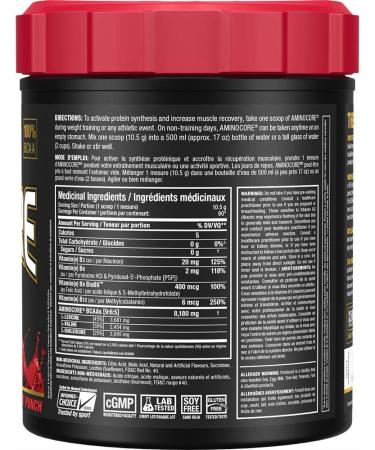 ALLMAX Nutrition - Aminocore BCAA - 8g BCAAs - 100% Pure Branch Chained Amino Acids - Gluten Free - Fruit Punch - 945 Gram Fruit Punch 90 Servings (Pack of 1) 8g Bcaas - Buy Online on GoSupps.com
