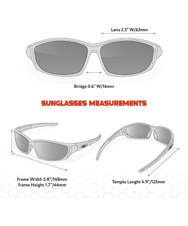 X LOOP Polarized Sports Sunglasses for Men UV400 - Gray/White/Silver Mirror - Buy Online on GoSupps.com