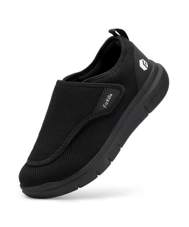 FitVille Diabetic Shoes for Men Extra Wide Slip-on Shoes for Swollen Feet Adjustable Walking Shoes for Elderly Foot Pain Relief Neuropathy - Easy Top Wings V2 10.5 X-Wide Black - Buy Online on GoSupps.com