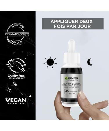 L'Or al Paris Garnier PureActive AHA + BHA Charcoal AntiImpurities Serum With Charcoal 30ml - Buy Online on GoSupps.com