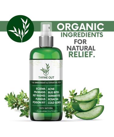 Thyme Out Natural Skin Treatment for Eczema, Psoriasis, Acne, Dermatitis, Rosacea - Anti-Itch Spray for Kids & Adults - Pet Rashes and Bug Bites Relief - Soothes Cold Sores and Fungus - Poison Ivy Solution - Buy Online on GoSupps.com