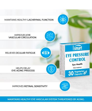 Supersmart Eye Pressure Control with Bilberry Extract - 30 Capsules | Natural Eye Health & Anti Aging | Non-GMO & Gluten Free - Buy Online on GoSupps.com