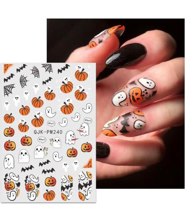 Halloween Nail Stickers 12 Sheets Self-Adhesive Nail Decal Ghosts Nail Art Decoration Design Supplies - Buy Online on GoSupps.com
