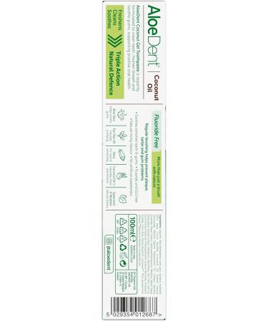 Aloedent Coconut Oil Toothpaste 100ml | Fluoride-Free Vegan & SLS-Free for Healthy Gums - Buy Online on GoSupps.com