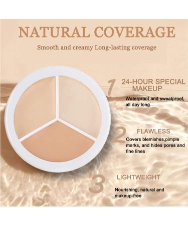 Concealer Contour Palette with Brush - 3-in-1 Color Correcting Highlight and Contour Makeup Kit for Dark Circles - Waterproof & Long-Lasting Formula - Buy Online on GoSupps.com