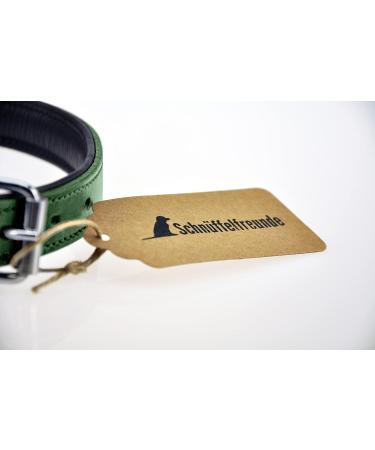 Sniffing Fans Leather Dog Collar - Padded & Robust for Large Medium Small Dogs (XL 46-55cm Green) - International Shipping Available - Buy Online on GoSupps.com