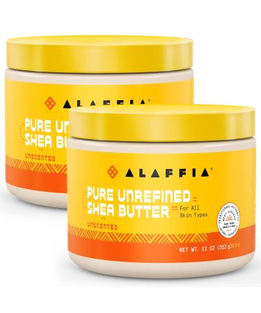 Alaffia EveryDay Shea Authentic Shea Butter All Skin Types Help Moisturize and Soften Skin with Shea Butter Unscented (2 Pack-11 Fl Oz Ea) Unscented 22 Ounce (Pack of 1)
