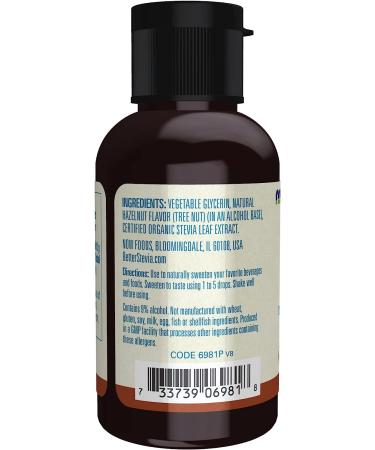 NOW Foods Better Stevia Liquid Hazelnut - Zero-Calorie Sweetener - Non-GMO - 2 oz - Buy Online on GoSupps.com