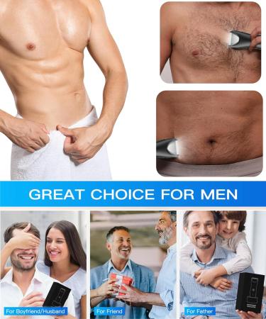 Men's Electric Body Hair Trimmer - Waterproof Safe Groin & Pubic Groomer with Light & Recharge Dock - Buy Online on GoSupps.com