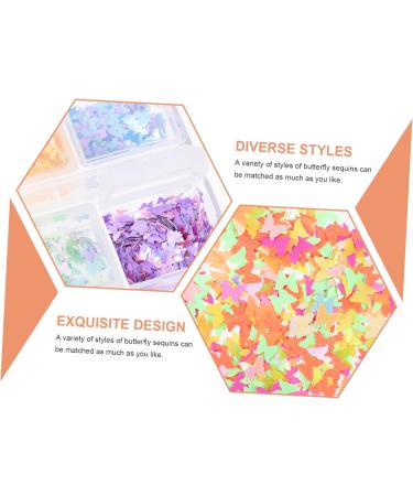 Beavorty 4 Boxes Nail Art Sequins Accessories Chunky Nail Art Glitter Nail Art Charms Nail Charms Glitter Slices Glitter Nail gems Butterflies Nail Stickers Patch Plastic 3D Manicure - Buy Online on GoSupps.com