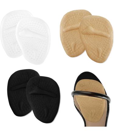 3 Pairs Metatarsal Pads for Women - Anti-Slip Ball of Foot Cushions & Heel Inserts in Beige Black Clear | Blister Prevention for Open Toe Shoes - Buy Online on GoSupps.com