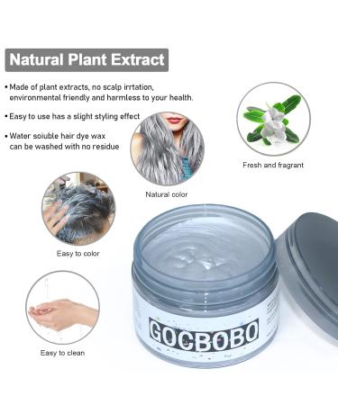 Temporary Hair Color Wax Silver Gray | Unisex Washable Modeling Wax for Party Cosplay & Halloween - 4.23 oz | International Shipping Available - Buy Online on GoSupps.com
