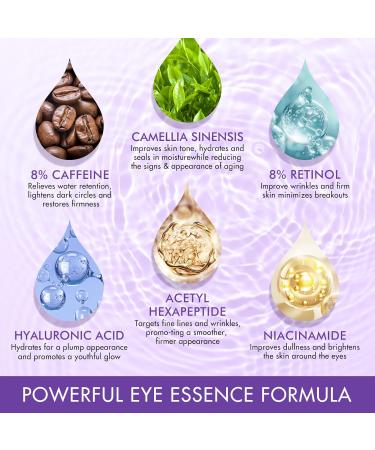 Eye Serum With Roller Ball Eye Cream 360 Roller For Eye Massage Retinol And Hyaluronic Acid Less Wrinkles Refreshing And Easy To Absorb 15Ml - Buy Online on GoSupps.com