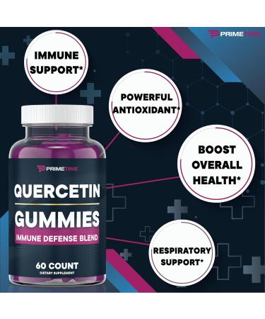 Primetime Sports Quercetin + Zinc + Vitamin C 1000mg Gummies with Elderberry - Immunity Booster for Kids & Adults - Vegan - 2 Pack (120 Gummies) - Buy Online on GoSupps.com