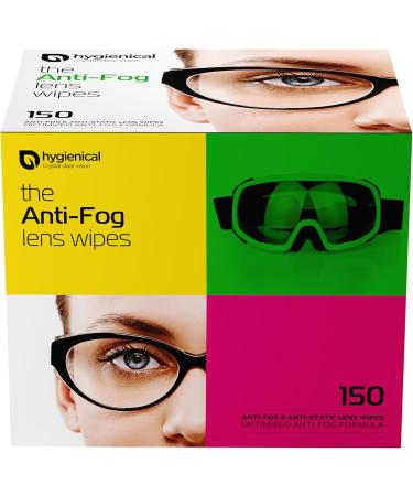 Anti-Fog Lens Wipes - 150 Pre-Moistened Cleaning Wipes for Eyeglasses & Cameras - Optimized Anti-Fog Formula for All Lenses & Screens - Buy Online on GoSupps.com