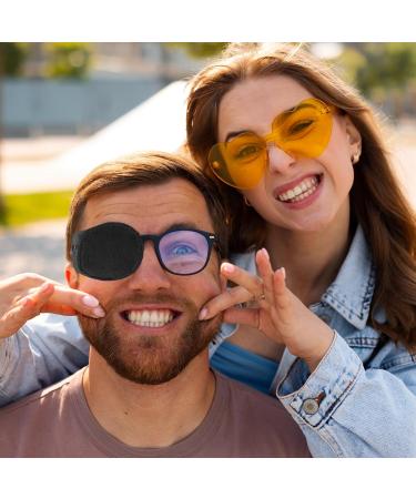 4 Pcs Reusable Eye Patches for Kids & Adults | Lazy Eye Treatment for Amblyopia & Strabismus | Left & Right Eye Patches for Glasses (Black - Buy Online on GoSupps.com