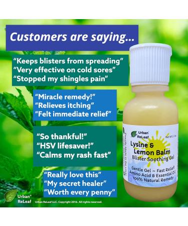 Urban ReLeaf Lysine Lemon Balm Blister Soothing Gel - Natural Relief for Rashes, Red Bumps, and Itchy Skin - Buy Online on GoSupps.com