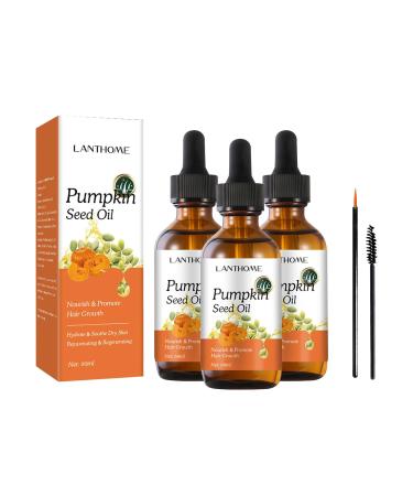 Pumpkin Seed Oil for Hair Growth 100% Organic Pumpkin Seed Oil for Hair Organic Pumpkin Seed Oil for Hair Growth Cold Pressed Aromatherapy Massage Oil Repair of Damaged Hair (3 Pieces) 3pc