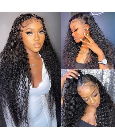 Water Wave Lace Front Wigs Human Hair wigs for Black Women 26 Inch 13x4 Glueless Lace Frontal Wigs Human Hair HD Lace Pre Plucked deep wave Lace Front Wigs Human Hair Wet and Wavy Wigs ( 26 Inch )