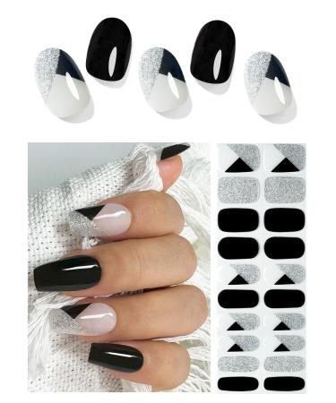 TrueShei UV Gel Strips |20 PCs black/glitter UV gel nail film |Nail film self -adhesive |Gel Nail Stickers Gellack Wraps for Nagel Black Glitzer - Buy Online on GoSupps.com