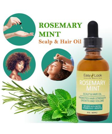 Rosemary Mint Scalp & Hair Strengthening Oil - 2 oz | Nourish All Hair Types - International Shipping Available - Buy Online on GoSupps.com