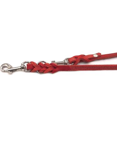 Adjustable Fat Leather Dog Leash for Small & Large Dogs - 2m 2.4m 2.8m 3.5m 5m - Red - Durable & Stylish - Buy Online on GoSupps.com