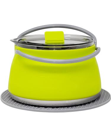 Collapsible Camping Kettle for Hiking Backpacking & Outdoors 1 Liter Capacity with Silicone Trivet Included - Buy Online on GoSupps.com