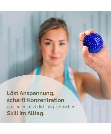 2x DBT Skills Hedgehog Ball - Magnetic High Stress Acupressure Ball for Stress Relief Massage & Enhanced Mobility - Blue Matt 47mm - Buy Online on GoSupps.com