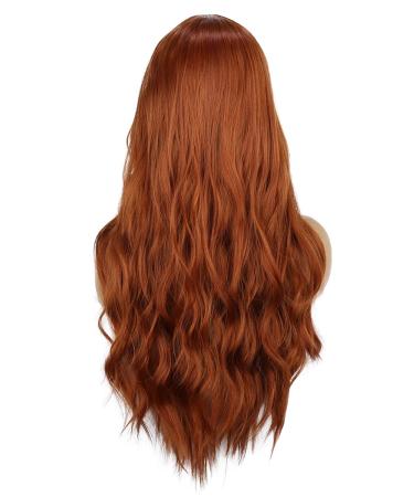 PORSMEER Auburn Red Brown Long Curly Wig for Women | Natural Copper Synthetic Hair | Perfect for Cosplay & Parties - Buy Online on GoSupps.com
